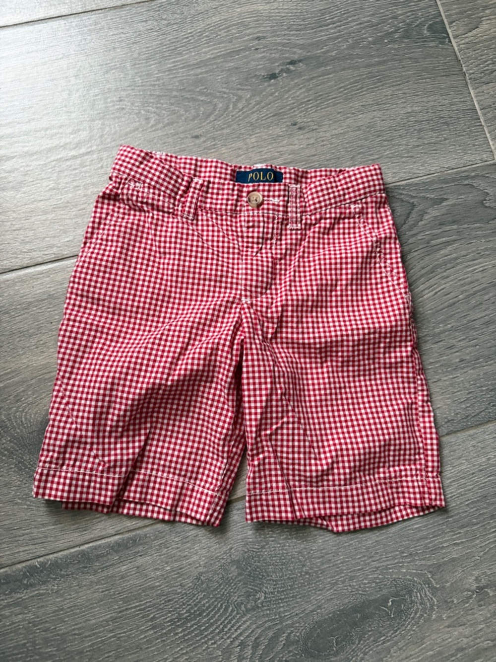 Polo by Ralph Lauren Red and White Gingham Kids Shorts